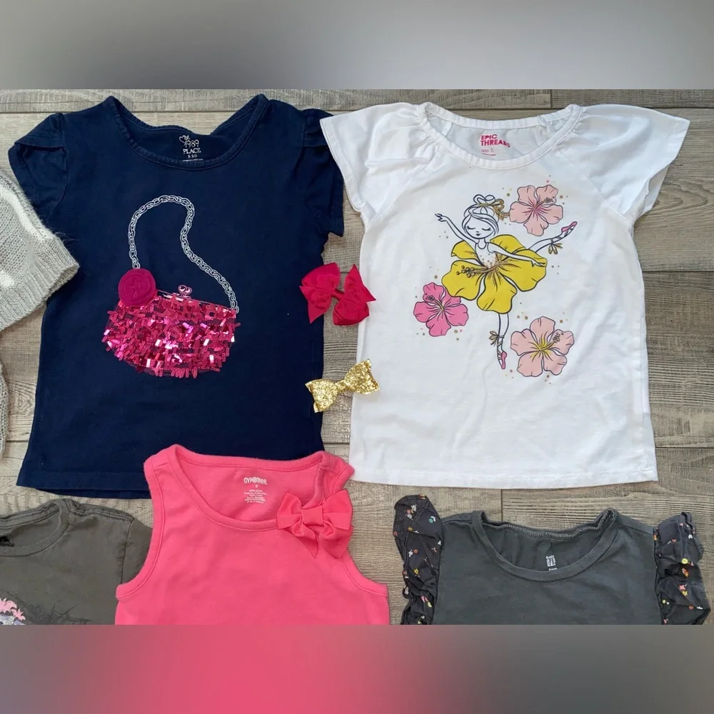 Girl’s Gap Gymboree Nike Shirts Tanks Skirts Shorts Capri Bows Bundle Lot Size 5